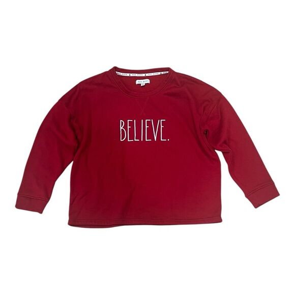 Rae Dunn Red Believe Sweatshirt XL - Picture 1 of 4